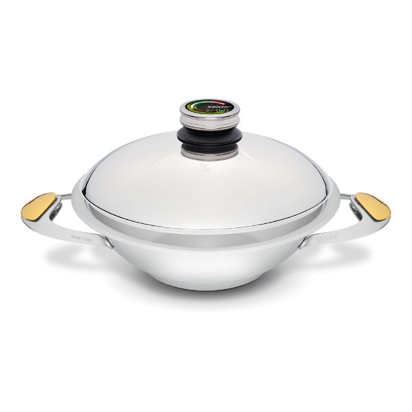Zepter cookware for cooking without fat and water - WOK 2.4 l Ø 24 cm, with a lid, 2 handles