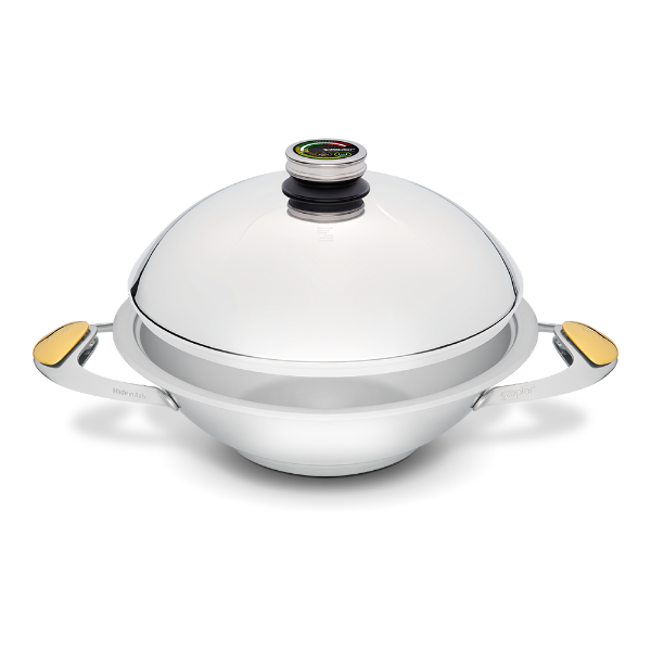 Zepter cookware for cooking without fat and water - Wok with lid 4.5 l Ø 30 cm, 2 handles
