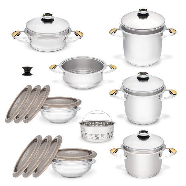 Zepter Universal cookware set - pots for cooking without fat and water and in the pyramid system