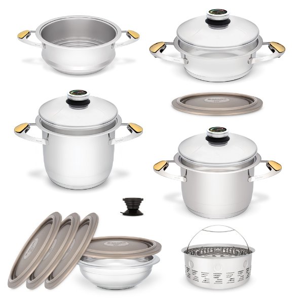 Zepter Standard cookware set - pots for cooking without fat and water and in the pyramid system